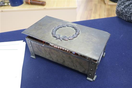 An Arts & Crafts box of mixed costume jewellery